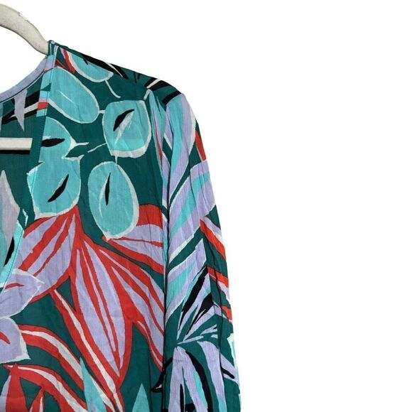 Anne Cole Coverup Womens Medium Large Multicolor Tropical Tunic Pullover Swim - Picture 3 of 7